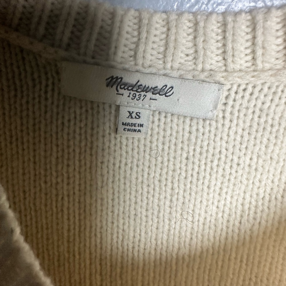 Madewell Cream Cable Knit Sweater XS - Picture 5 of 5